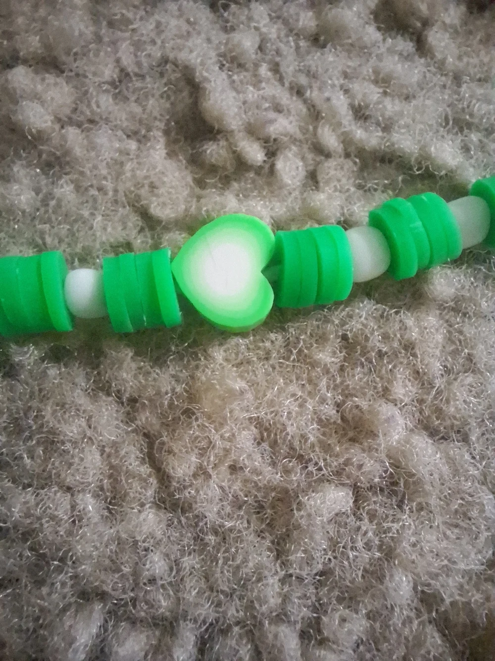 Accessorize Green Heart Bead Bracelet for Kids